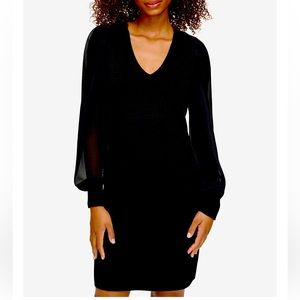 Karl Lagerfeld Paris - Women’s Chiffon-Sleeve Sweater Dress